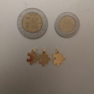 3.0 Piezas de rompecabezas (2 unidades) ACERO INOXIDABLE color dorado, con grabado personalizado. Para tu amor y para ti.